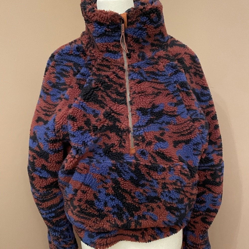 Lululemon Brown, Blue & Black Fleece Pullover